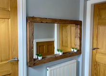 Load image into Gallery viewer, Chunky Rustic wood mirror
