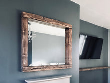 Load image into Gallery viewer, Chunky Rustic wood mirror
