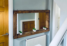 Load image into Gallery viewer, Chunky Rustic wood mirror
