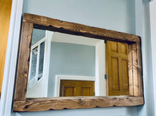 Load image into Gallery viewer, Chunky Rustic wood mirror
