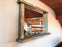 Load image into Gallery viewer, Chunky rustic overhang shelf mirror
