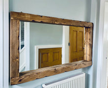 Load image into Gallery viewer, Chunky Rustic wood mirror
